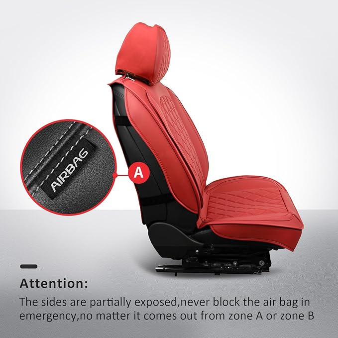MIROZO Front Seat Covers,2PCS Car Seat Covers Faux Leather Automotive Seat Covers Car Seat Protector Seat Cover Set Vehicle C