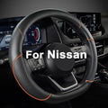 GIANT PANDA D Shape Steering Wheel Cover for Nissan Rogue Kicks - Auto Car Steering Wheel Cover Customized for Nissan Altima 