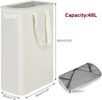 efluky Slim Laundry Basket, Narrow Laundry Hamper with Handles, Collapsible Dirty Clothes Hamper, Tall Laundry Bin for Laundr