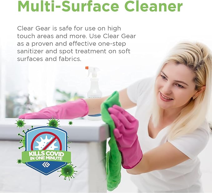Clear Gear Gym Disinfectant, Yoga Mat Cleaner, Deodorizer For Sports Equipment, Gyms, and Fitness Centers - Mixed Pack - 16 O