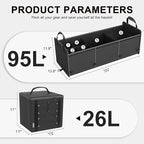 Bold Color Block Trunk Organizer | 95L, 35"x13.8"x11.8" | Dedicated Shoe Storage & 26L Ice Pack | Foldable for SUV/Car/Jeep