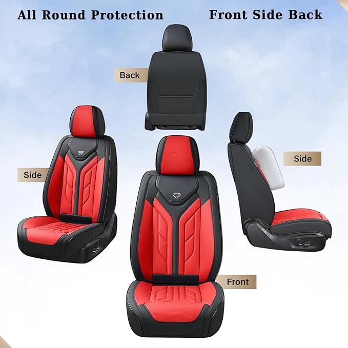 Coverado Car Seat Covers Full Set, Automotive Seat Covers Car Seat Protector Car Seat Cushion, Waterproof Leather Seat Covers