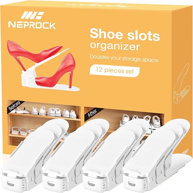 Neprock Shoes Slots Organizer for Closet, Shoe Rack Organizador De Zapatos for Closet Organization, Shoe Slots Organizer Shoe