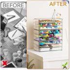 Yieach 11.1 Inch Long Clear Drawer Organizers Stackable,3 Pack Small Acrylic Drawers,School,Office Supplies Organizer And Sto