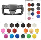 MEWANT Steering Wheel Cover for Yoke Style Steering Wheel for Tesla Model S 2021-2023 / Model X 2021-2023 Hand-Stitched Steering Wrap
