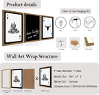 Western Wall Art Set of 3, Southwestern Cowboy Playing Card Wall Decor, Longhorn Bull Skull and How Lucky are We Poster Canva
