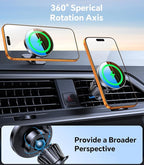 Kaistyle for MagSafe Car Mount Charger【Stronger Magnets】iPhone Magnetic Wireless Car Charger【Dashboard+Vent】 for Magsafe Charger Cell Phone Car Mount for iPhone 17 Pro Max 16 15 14 13 12 Magsafe case