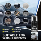 Car Interior Foam Cleaner - Powerful Waterless Carpet Upholstery & Seat Stain Remover for Leather, Fabric, Vinyl - Auto Detai