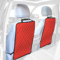 FH Group 2-Pack Diamond Stitched Faux Leather Back Seat Kick Protectors, Heavy Duty Car Kick Mat for Kids Waterproof Protecti