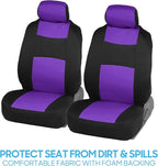 BDK PolyPro Car Seat Covers Full Set in Purple on Black, Front and Rear Split Bench Seat Covers for Cars, Easy to Install Car