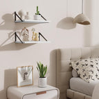Deep Floating Shelves,16" Wx10 D Floating Shelves for Wall Set of 2,Heavy Duty Wood Floating Shelf with Metal Bracket,Wall Mo