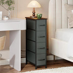 Somdot Narrow Dresser with 4 Drawers, Slim Storage Organizer Chest of Drawers with Removable Fabric Drawers for Small Spaces 