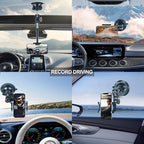 leepiya Phone Mount for car, 360° Adjustable Dashboard Windshield Car Phone Holder Mount, Ultra-Durable Metal,car Mount for Camera vlogging, Car Phone Mount for iPhone Samsung All Smartphones