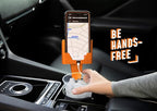 CELL PHONE SEAT - Cup Holder Phone Holder Mount for Car - Universal Adjustable Expander Cradle Hands-Free Driving - Compatible with All Smartphones iPhone Samsung Google Android Orange