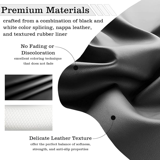 Car Leather Steering Wheel Cover - Panapi Material, Universal 14.5-15 Inch Leather Anti-Slip Breathable Auto Steering Wheel C