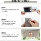 HIIXHC 2Pcs Car Picture Holder, Magnetic Car Photo Holder, Sun Visor Photo Clip for 3 Inch Photos, Personalized PU Leather Visor Clip for Drive Safe Daddy/Family/Pet Pictures | Car Accessories