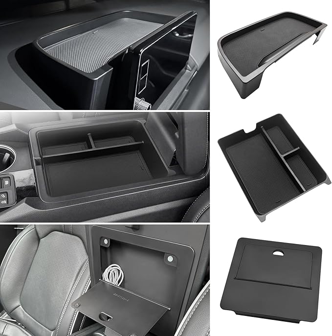 Muslogy for Pilot Center Console Organizer & Dash Storage Tray & Magnet Armrest Hidden Storage Compartment 3PCS Set Compatible with Honda Pilot 2023-2025(Console +Dash Tray+Hidden Organizer)
