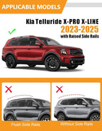 KINGGERI 330LBS All Aluminum Roof Rack Cross Bars Fit for Kia Telluride X-PRO X-LINE 2023 2024 2025 (with Raised Side Rails), Lockable Roof Rails Crossbars Rooftop Cargo Luggage Rails Kayak Canoe