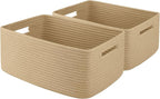 OIAHOMY Storage Basket for Shelves, Closet Cube Storage Bins Baskets for Clothes Blanket Towels, Baby Nursery, Toy Baskets Bo