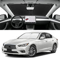 Custom Fit Windshield Sun Shade for Infiniti Q50 2014-2024, Blocks UV & Heat, Front Window Sunshade Accessorie, Easy Fold & Store Keep Your Car Cooler