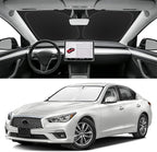 Custom Fit Windshield Sun Shade for Infiniti Q50 2014-2024, Blocks UV & Heat, Front Window Sunshade Accessorie, Easy Fold & Store Keep Your Car Cooler