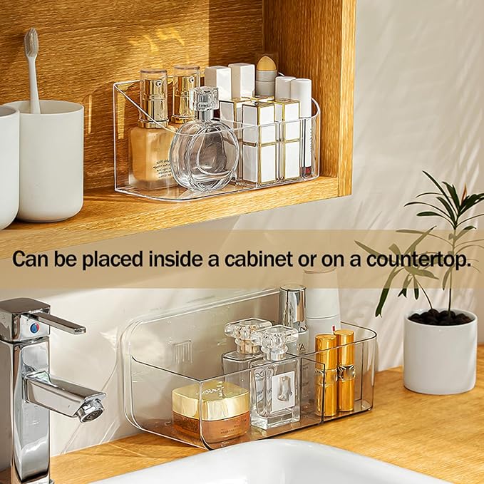 MORNITE Bathroom Counter Shelf Vanity Trays, Makeup Organizer Tray with 9 Compartments, Trays Holders for Medicine Bathroom C