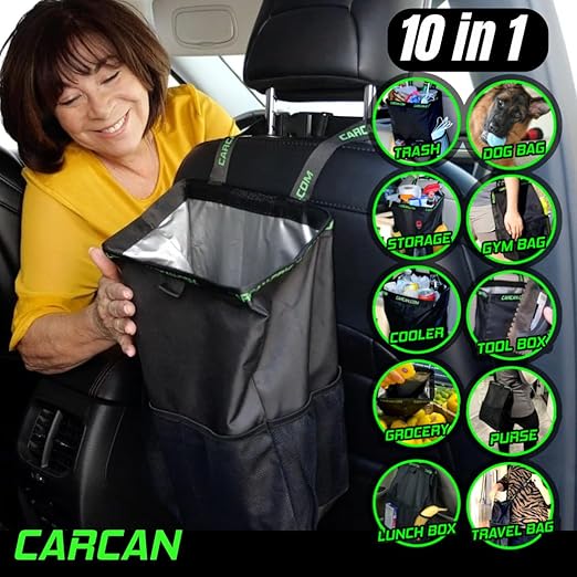 CarCan (5 Pack - 20 Million Sold - Billions of Plastic Bags Saved and NO More Litter! Trash, Storage, Cooler, Grocery, Lunch Box, Tool Box, Gym Bag, Beach Bag, Purse, or Murse.