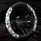 ZHOL Snake Skin Steering Wheel Cover, Universal 14.5-15 inch Breathable Microfiber Leather Anti-Slip Car Steering Wheel Prote