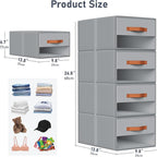 DIMJ Closet Organizers and Storage - Fabric Bins with Drawers for Closet Foldable Clothes Organizers with Clear Window, Stack