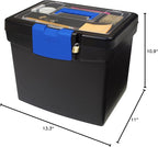 Storex File Box Nesting Portable with Drawer Cobalt, Black Blue