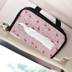 Car Tissue Holder Car Visor Organizer Tissue Box Holder for Car Sun Visor Organizer with Car Vehicle Accessories Essentials Interior for Women Men Pink Cute Flamingo Polka Dot