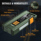 Jump Starter with Air Compressor,5000A Car Battery Jumper Starter, 16000mAh Battery Jumper Starter Portable for 10L
