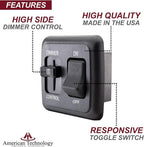 12 Volt DC Dimmer Switch for LED, Halogen, Incandescent - RV, Auto, Truck, Marine, and Strip Lighting (Large Slider, Black)