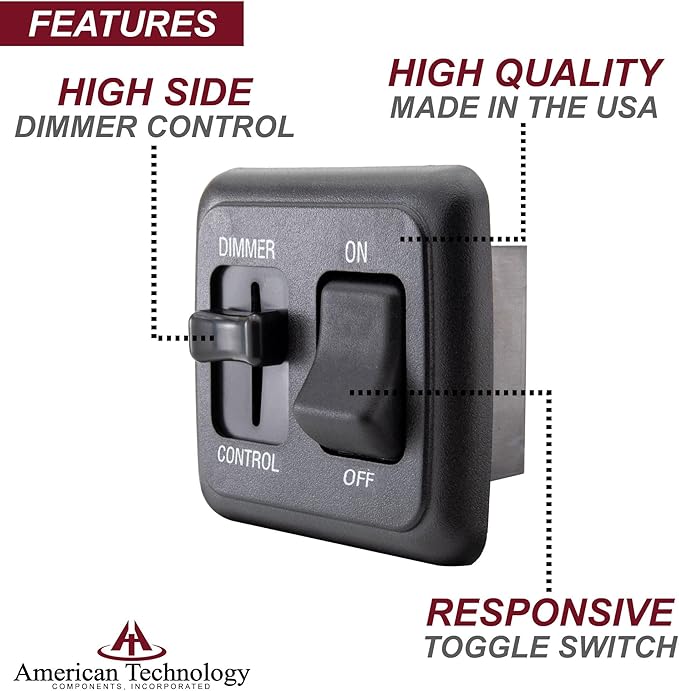 12 Volt DC Dimmer Switch for LED, Halogen, Incandescent - RV, Auto, Truck, Marine, and Strip Lighting (Large Slider, Black)