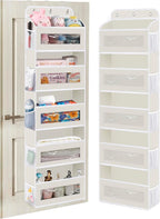KYEVIS Over The Door Organizer, 5 Shelves Closet Door Hanging Organizer with 10 Mesh Pockets, Nursery Closet Organizer, Baby 