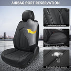 Leather Seat Covers for Cars, 2Pcs Universal Front Automotive Seat Covers, Full Coverage Waterproof Car Seat Covers for Most 