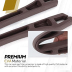 Hovom 2PCS Car Seat Gap Filler Organizer, Multi-purpose Automotive Seat Gap Storage Organizer for Key Phone Card, Auto Seats Crevice Filler Stop Things from Dropping, Car Accessories (Brown)