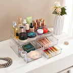 ZHIAI stackable storage drawer, cosmetics storage box, cosmetics and beauty product storage organizer, suitable for makeup ro