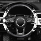 ZHOL Cow Print Steering Wheel Cover, Universal Fit 14.5-15 inch Premium Microfiber Leather Steering Wheel Protector for Cars/