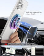 SUPERONE Magnetic Ring Holder for Dual-Side Magnetics, Removable Gym Phone Grip with Kickstand for iPhone 17/16/15/14/13/12 Series MagSafe Case All Phones Compatible with Magnetic Car Mount - Colorful