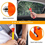 Safety Hammer, 10 Pack Car Emergency Escape Tool Car Window Breaker and Seat Belt Cutter with Light Reflective Tape for Famil