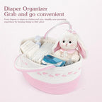 Diaper caddy Organizer, Cotton Rope Gift Basket with Removable Divider, Nursery Storage Organizer for Baby Essentials, Changi