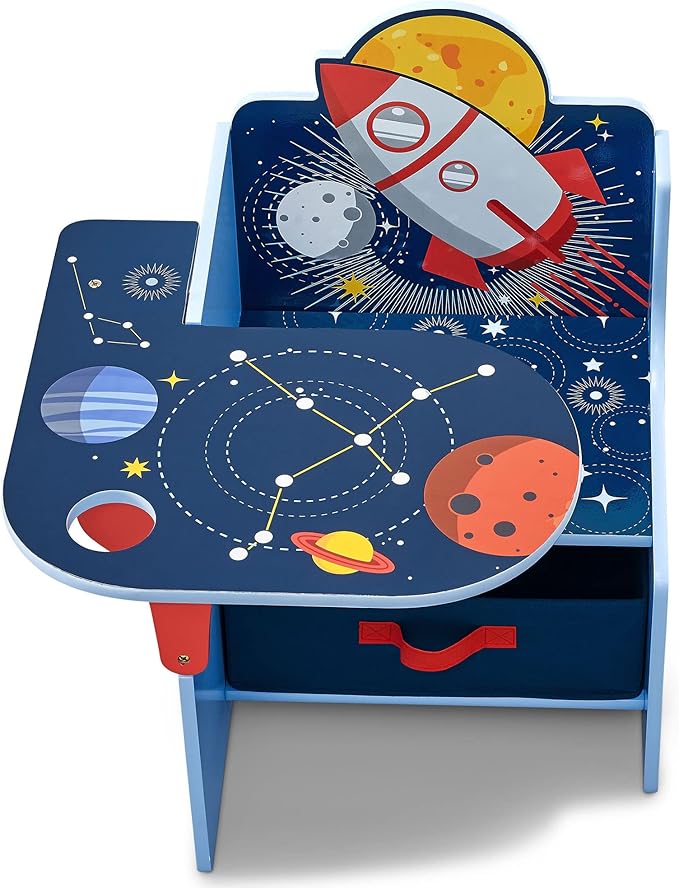 Delta Children Space Adventures Chair Desk with Storage Bin - Ideal for Arts & Crafts, Snack Time, Homeschooling, Homework & 