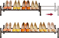 Tajsoon Expandable Shoe Rack for Closet 1 Tier, 28“-41“Adjustable & Stackable Shoe Shelf Storage, Metal Shoe Rack Organizer f