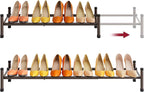 Tajsoon Expandable Shoe Rack for Closet 1 Tier, 28“-41“Adjustable & Stackable Shoe Shelf Storage, Metal Shoe Rack Organizer f