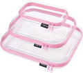 YQBRAO 3 Pack Hard Sided Clear Zipper Case for Storage- Thickened-Grade Clear Hard Shell Zipper Case for Organizing Bead, Han