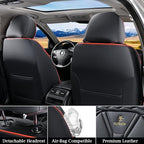 FLORICH Leather Seat Covers, Seat Covers Full Set, Car Seat Protectors 5 Seats, Automotive Seat Covers Fit for Most Cars Truc