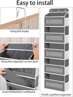 KYEVIS Over The Door Organizer, 5 Shelves Closet Door Hanging Organizer with 10 Mesh Pockets, Nursery Closet Organizer, Baby 