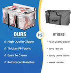 RoomHacks Heavy Duty Clear Moving Bags with Reinforced Handle and Double Zipper, Storage Totes, Packing Bags Alternative to M