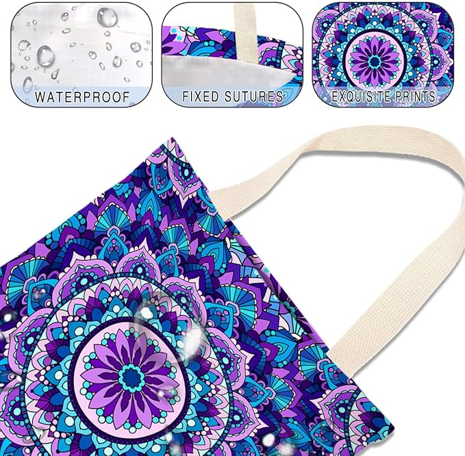 IRADA Mandala Flower Car Trash Bag - Purple, Polyester, 11X14 inches, 154 cubic inches, Car Accessory